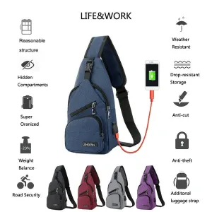 10L Backpack Chest Cross Body One Strap Shoulder Day Pack for Men Women