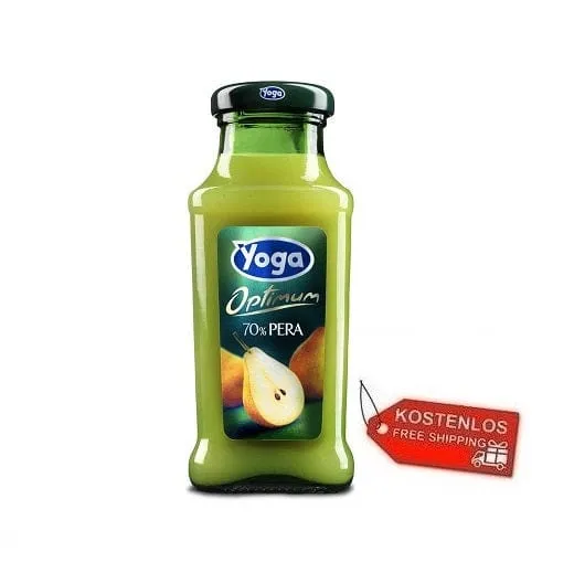 24x Yoga Bar Pera Birnenfruchtsaft Glasflasche 200ml