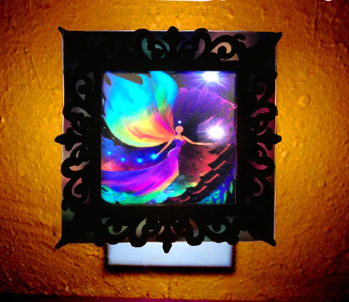 3d Colorful Night Light, Spiritual Altar Lighting, Wall Plug In, Small Bedside Lamp - "The Divine Path"