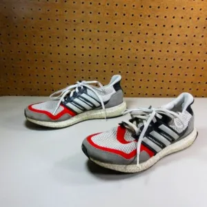 adidas mens gray red black UltraBoost 1.0 suede running shoes 8 M