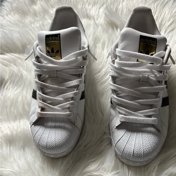Adidas White and Black Superstar Sneakers