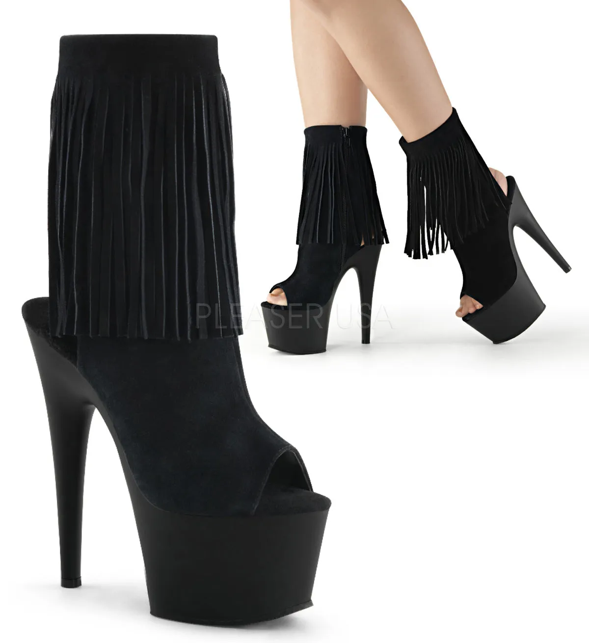 ADORE-1019  Black Suede/Black Matte