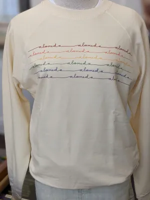 ALAMEDA RAINBOW WAVE LIGHTWEIGHT CREWNECK SWEATSHIRT