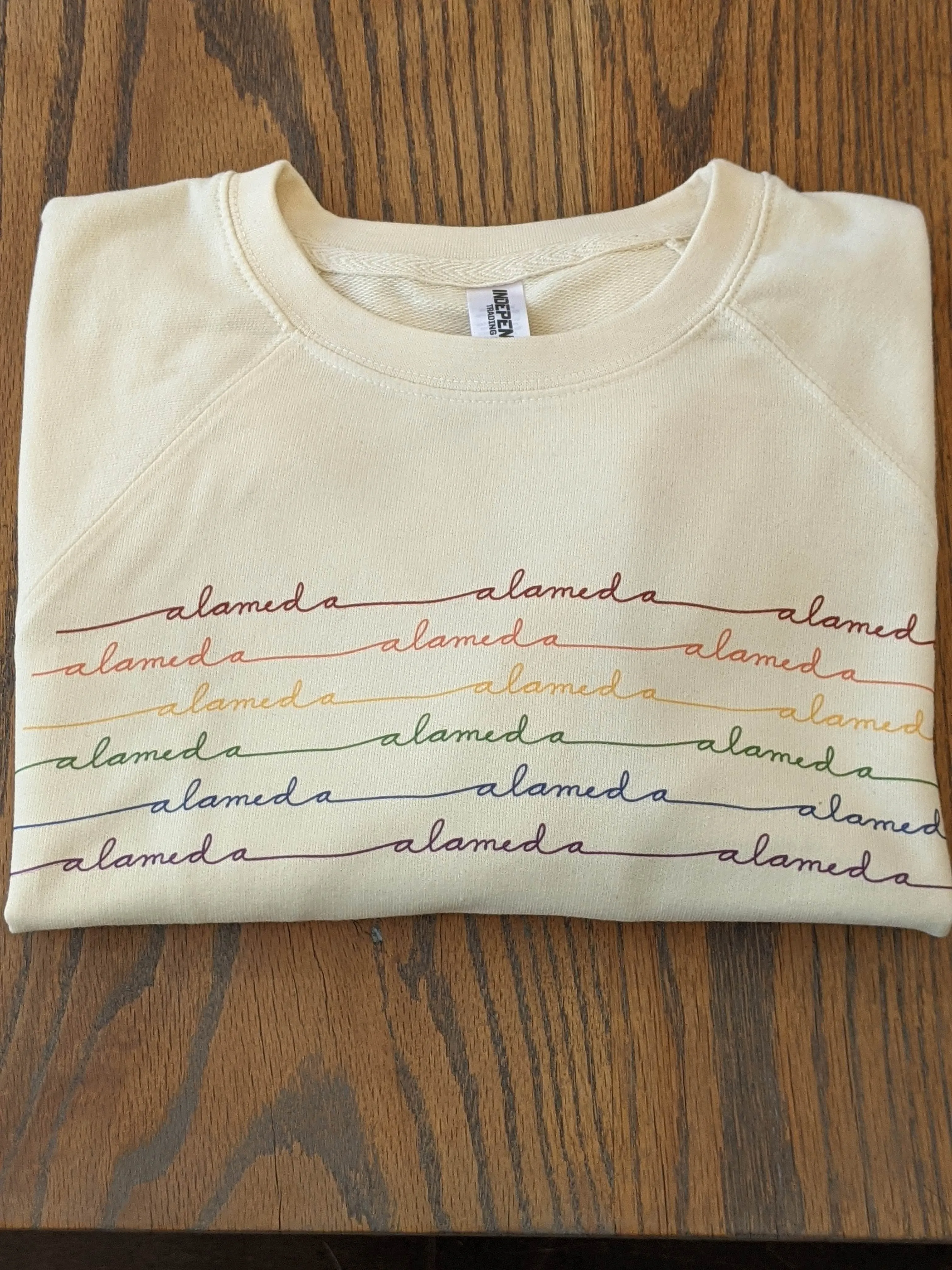 ALAMEDA RAINBOW WAVE LIGHTWEIGHT CREWNECK SWEATSHIRT
