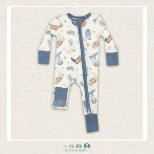 Angel Dear Cowboy Boots Blue - 2 Way Zipper Romper