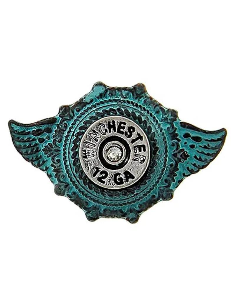 Angel Wing Bullet Ring in Patina or Gold