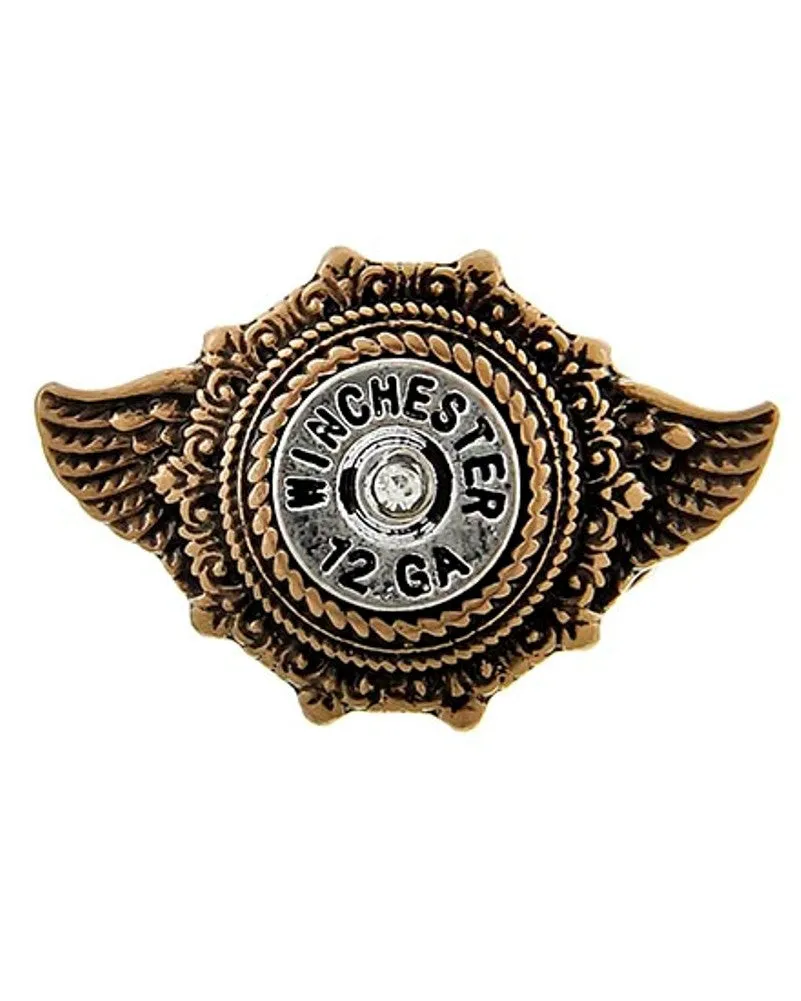 Angel Wing Bullet Ring in Patina or Gold