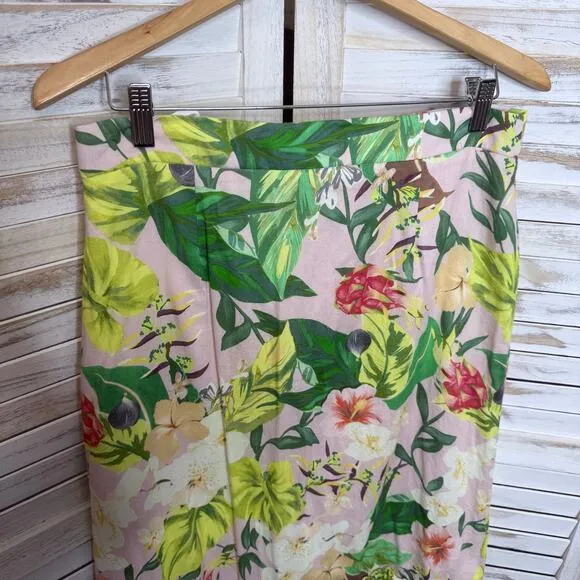 ANTONIO MELANI Women's 12 Cotton Perla Tropical Floral Print Tiered Maxi Skirt