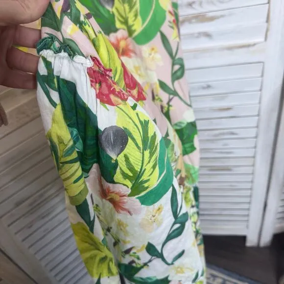 ANTONIO MELANI Women's 12 Cotton Perla Tropical Floral Print Tiered Maxi Skirt