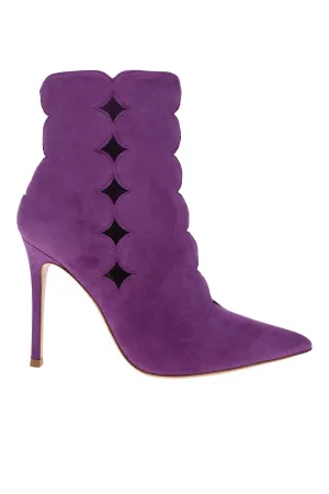 Ariana Purple Suede Cut Out Booties