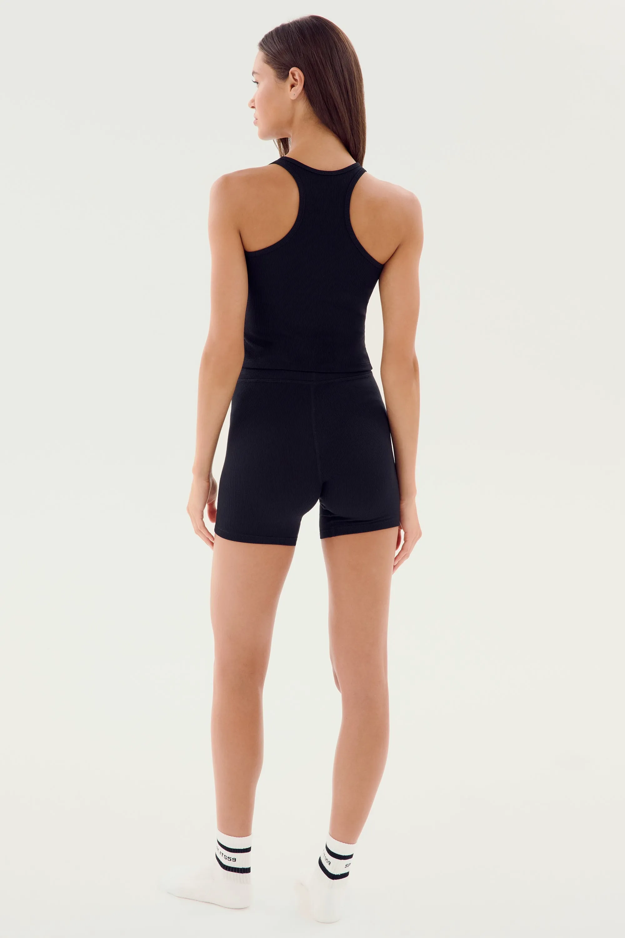 Ashby Rib Crop - Black