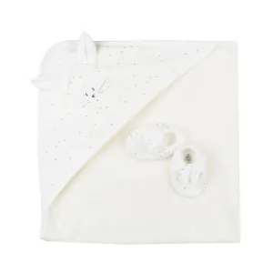 Baby Bath Towel and Booties Set