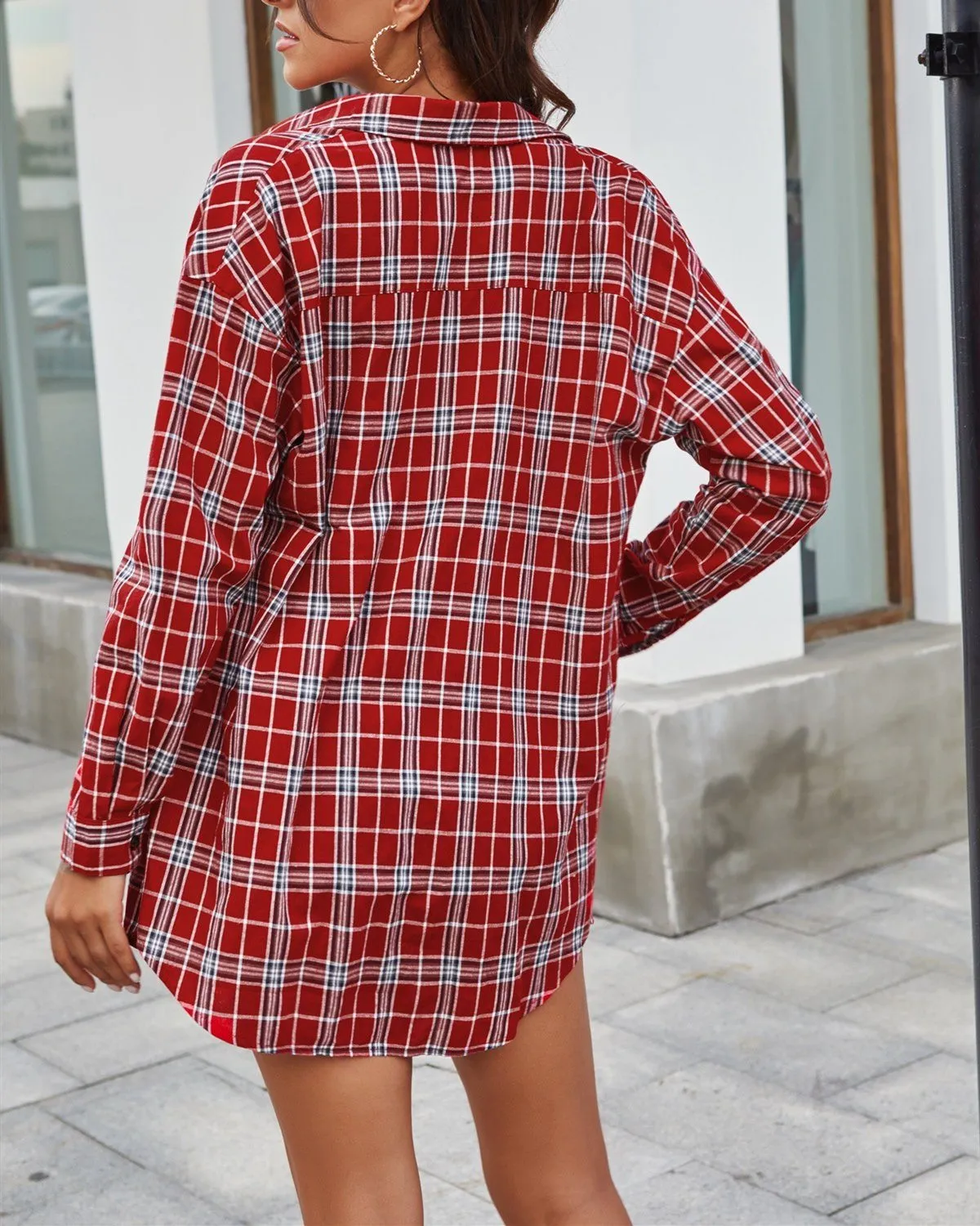 Back To World Retro Plaid Shirt - Red