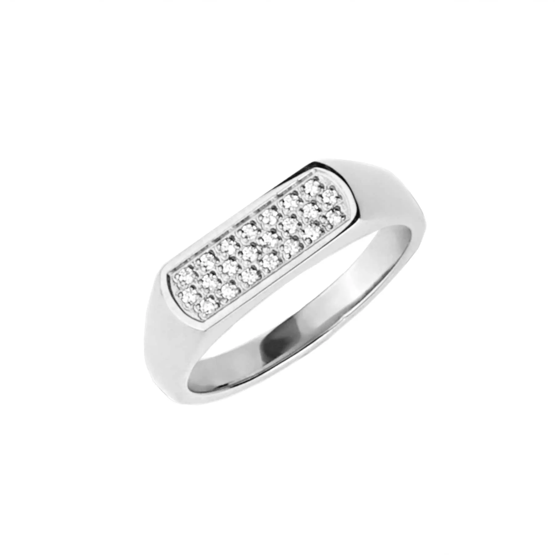 Bague signet chic en acier