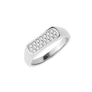 Bague signet chic en acier