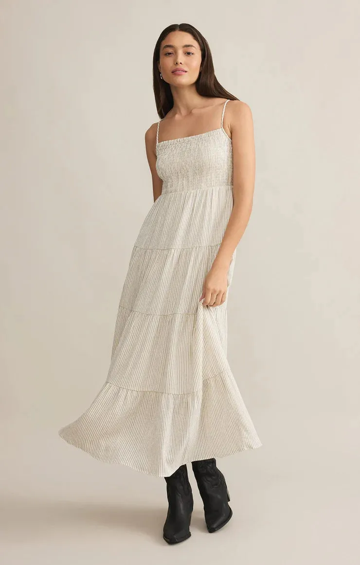 Balos Striped Maxi Dress - Natural