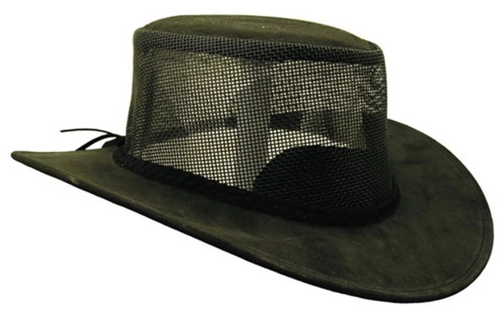 Bendigo Leather Hat with a Mesh Crown