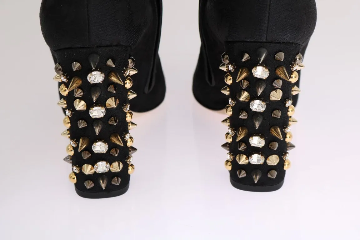 Black Jacquard Suede Corrida Boots