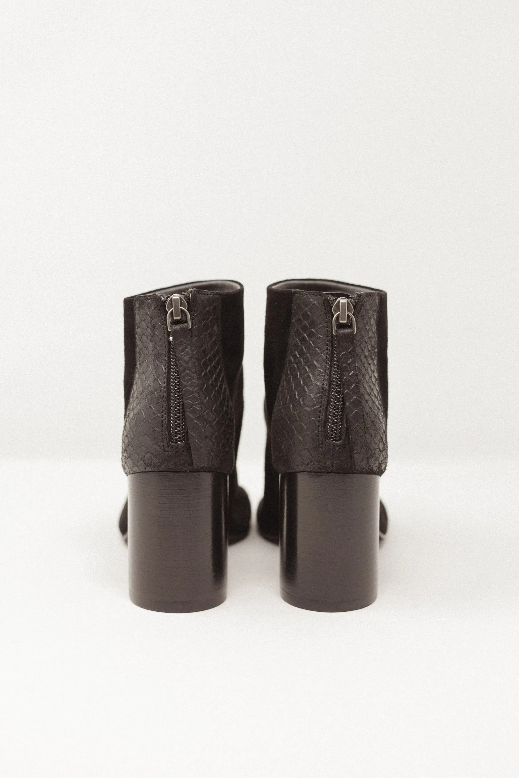 Black Tie Boots Black Suede