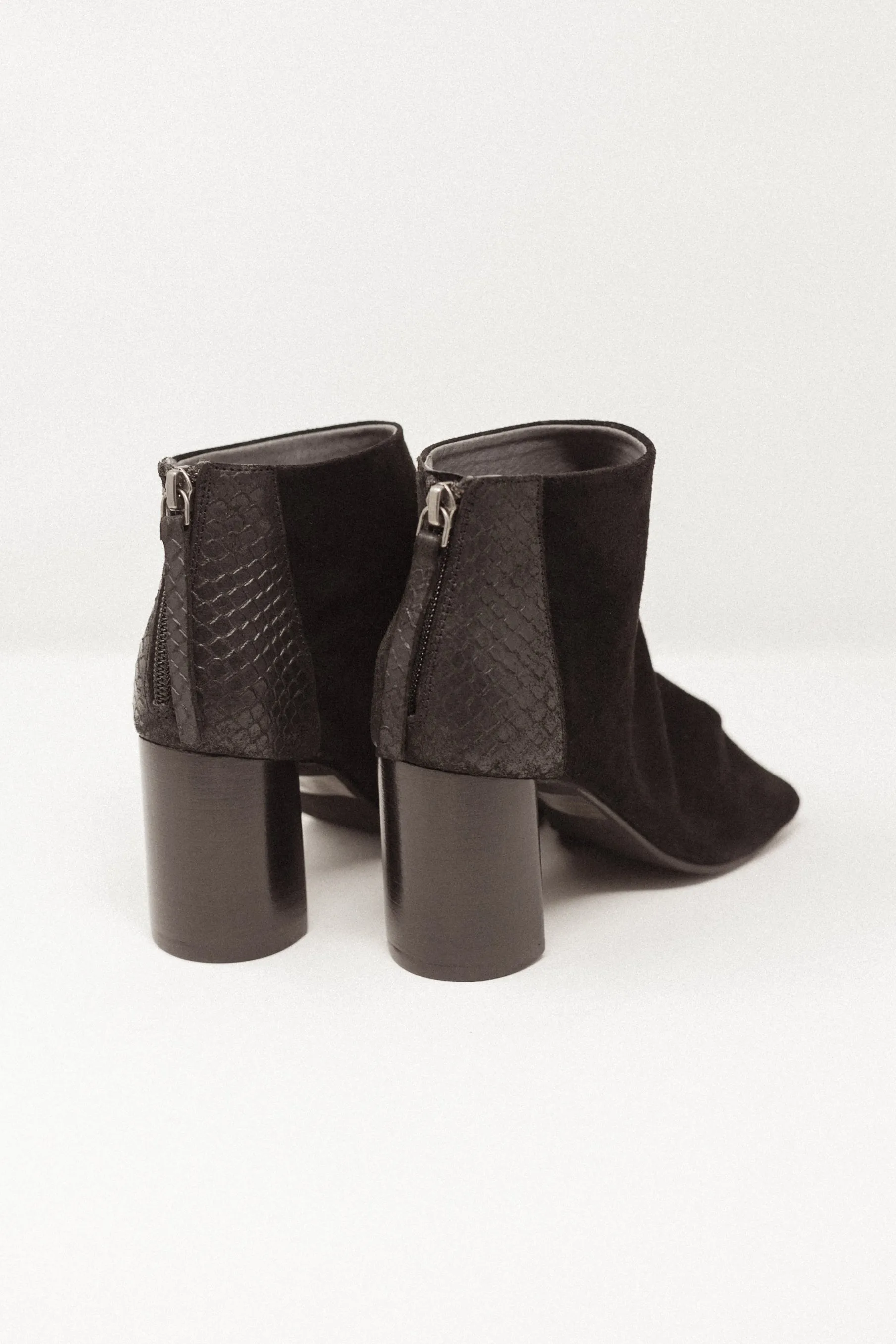 Black Tie Boots Black Suede