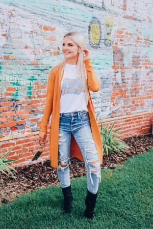Breezy Dayz Cardigan - Mustard