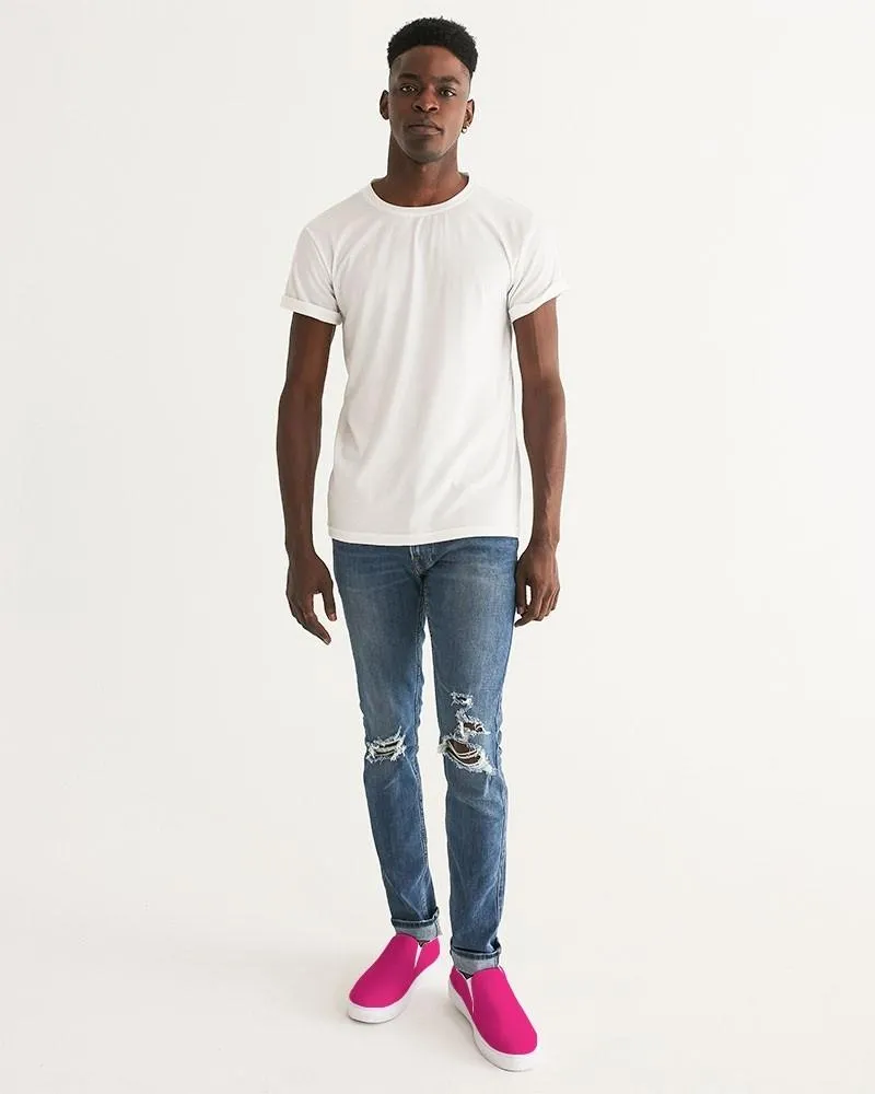 Bright Cool Pink Slip-On Canvas Sneakers | Men's | Bright Pure Cool Pink | C0M100Y25K0