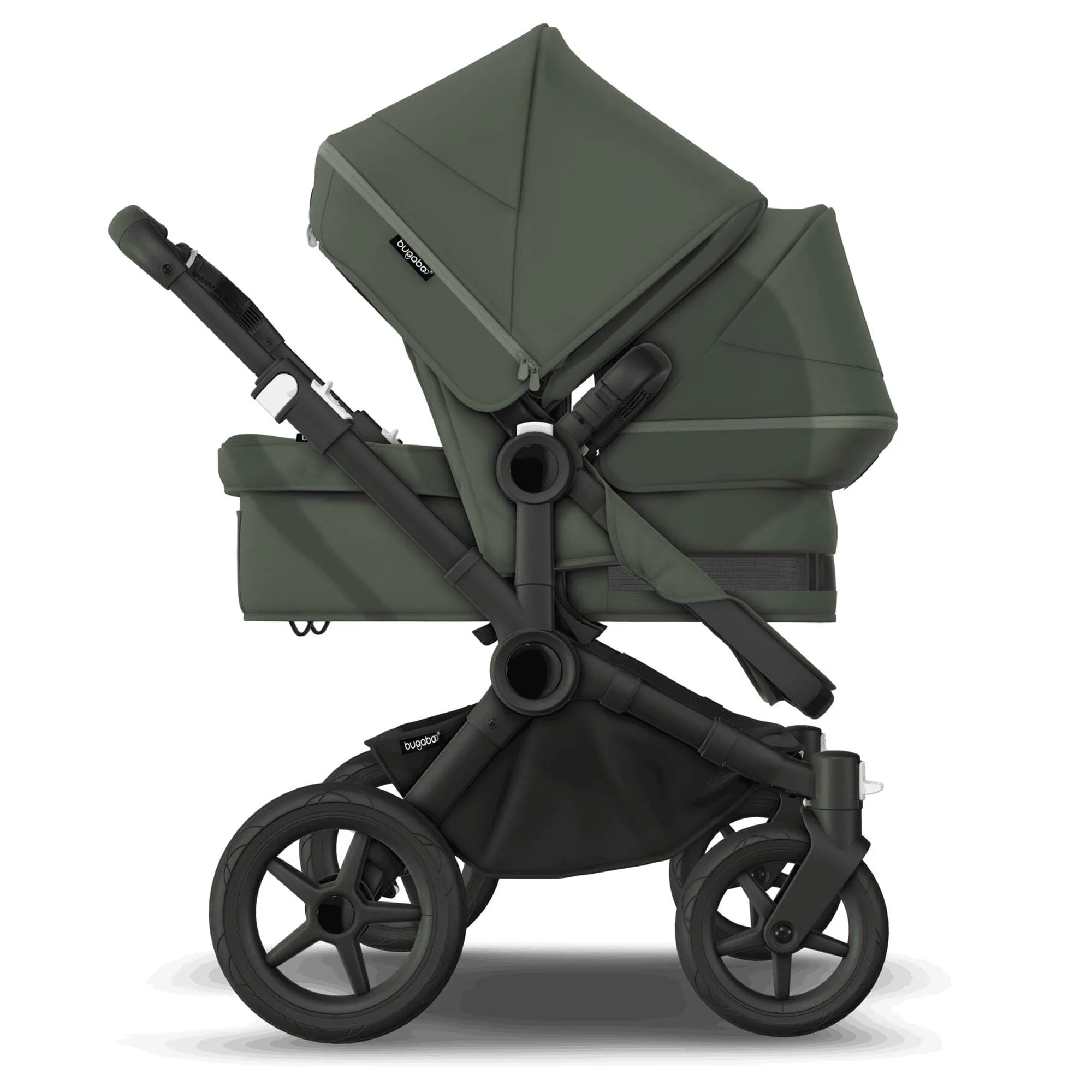 Bugaboo Donkey 5 Duo Complete Turtle Travel System - Forest Green