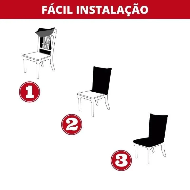 Capa Protetora para Cadeira de Jantar Cinza Escuro em Suede