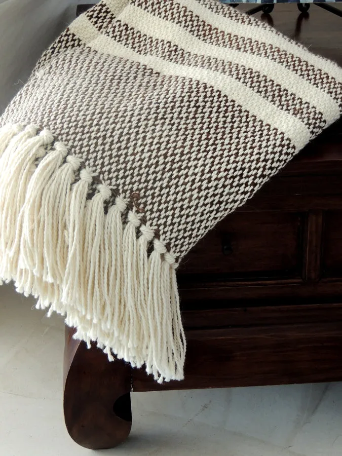Choco Stripes Wool Throw
