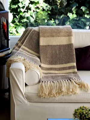 Choco Stripes Wool Throw