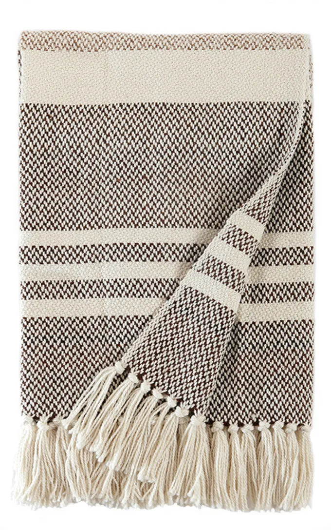 Choco Stripes Wool Throw