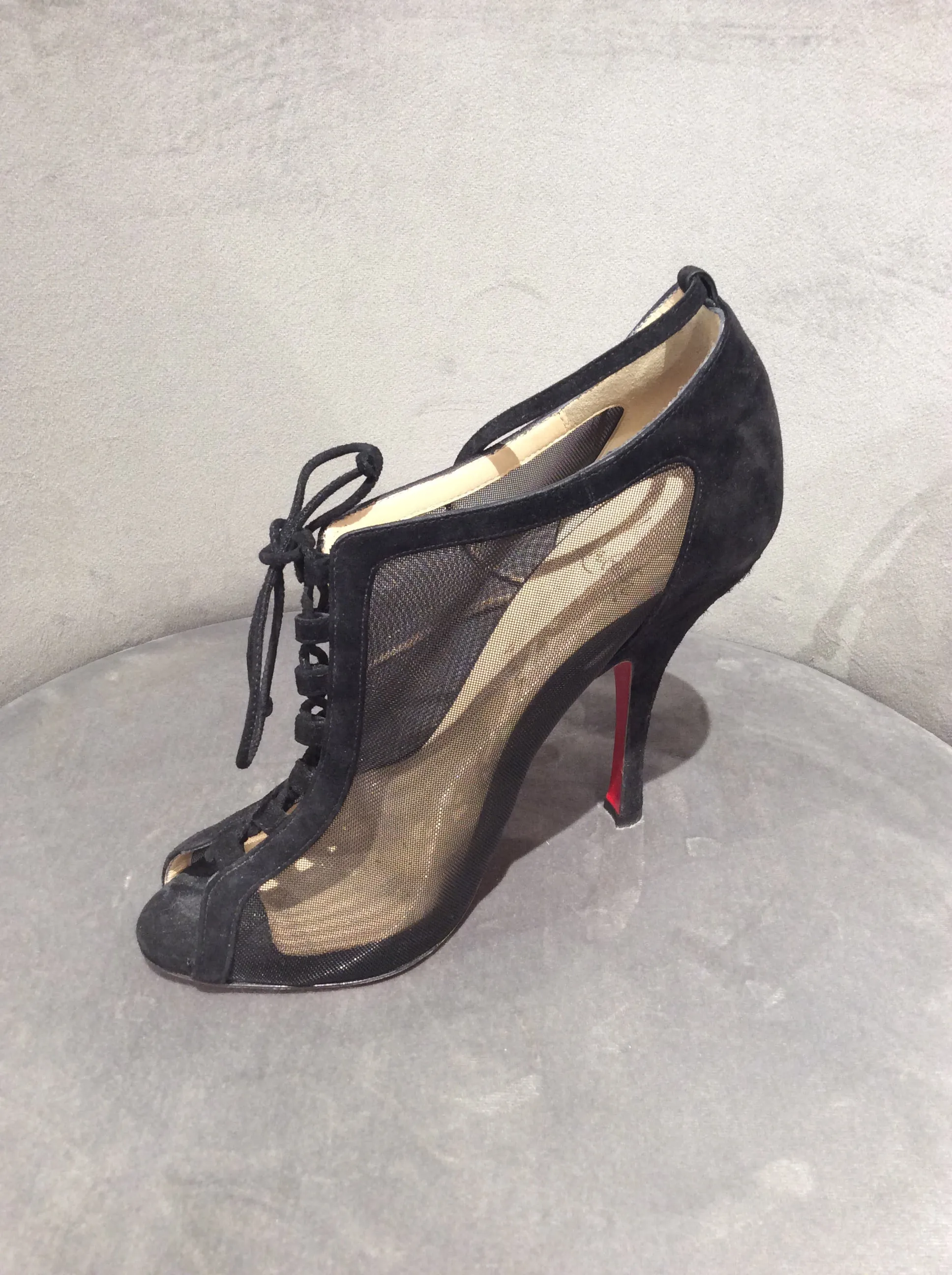 Christian Louboutin Abbesses 120 Booties, Black, Size 9/39