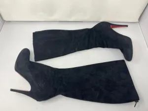 Christian Louboutin Black Suede Back Zip Boot