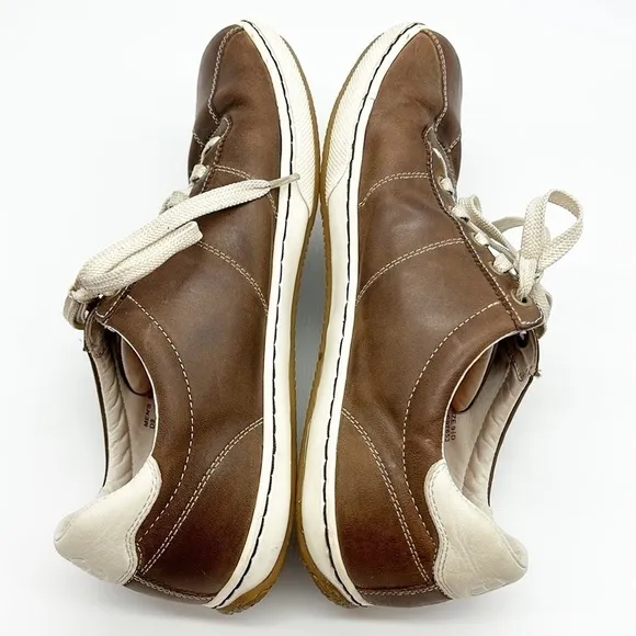 Cole‎ Haan Men's Sneakers Size 9.5 D Brown Leather Lace Up With Nike Air Soles