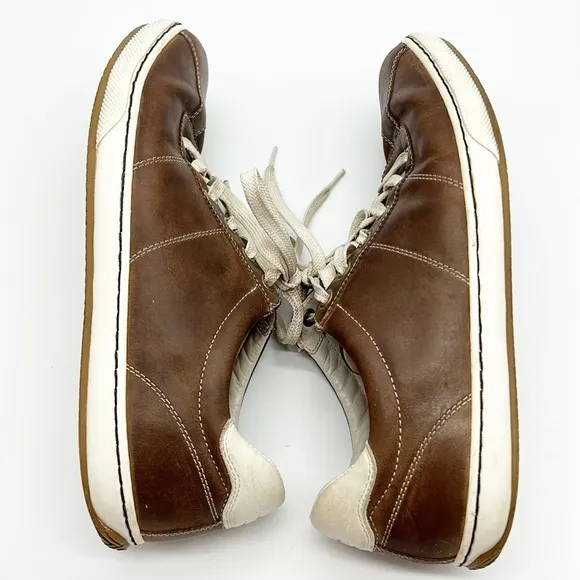 Cole‎ Haan Men's Sneakers Size 9.5 D Brown Leather Lace Up With Nike Air Soles