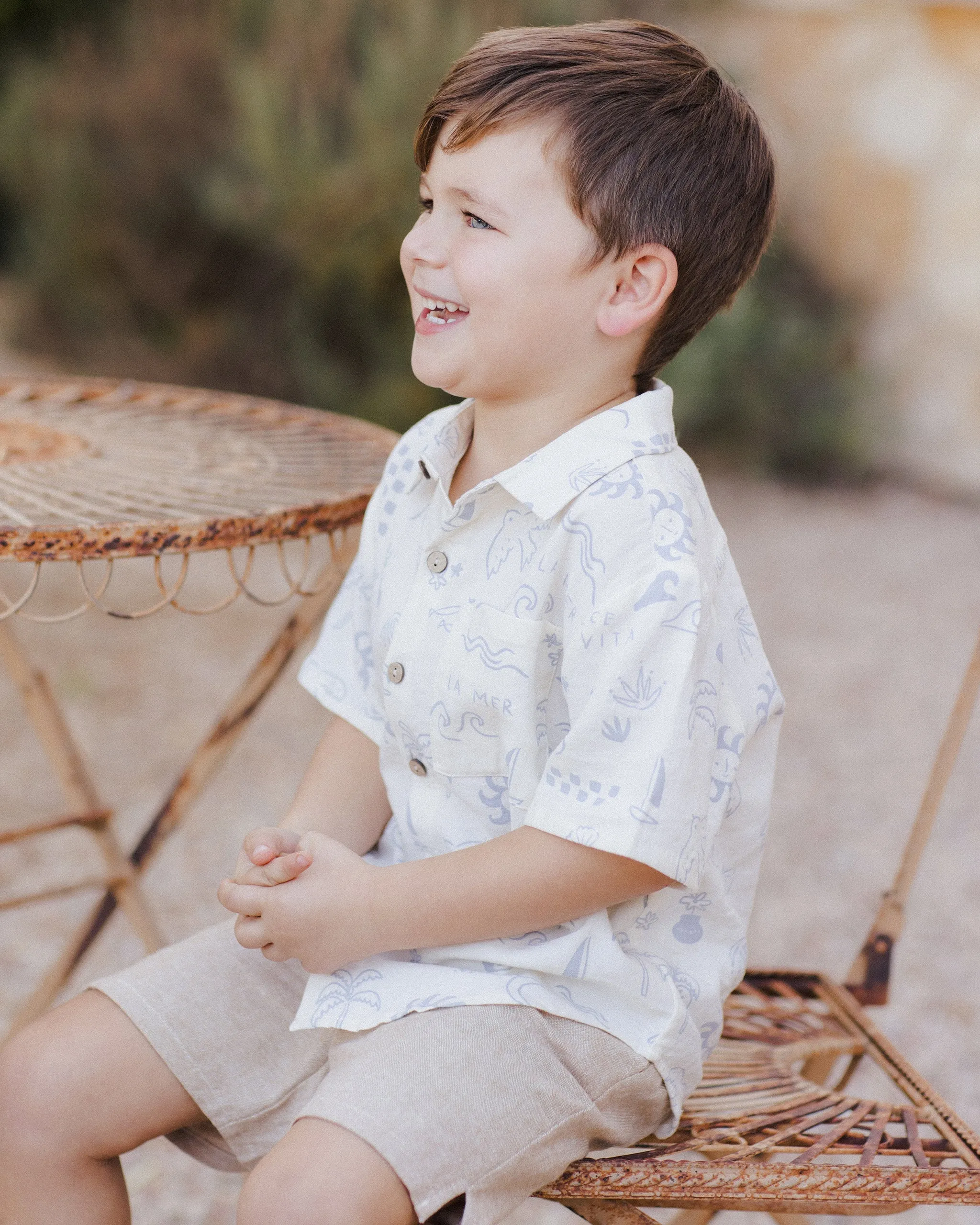 Collared SS Shirt | Mediterranean