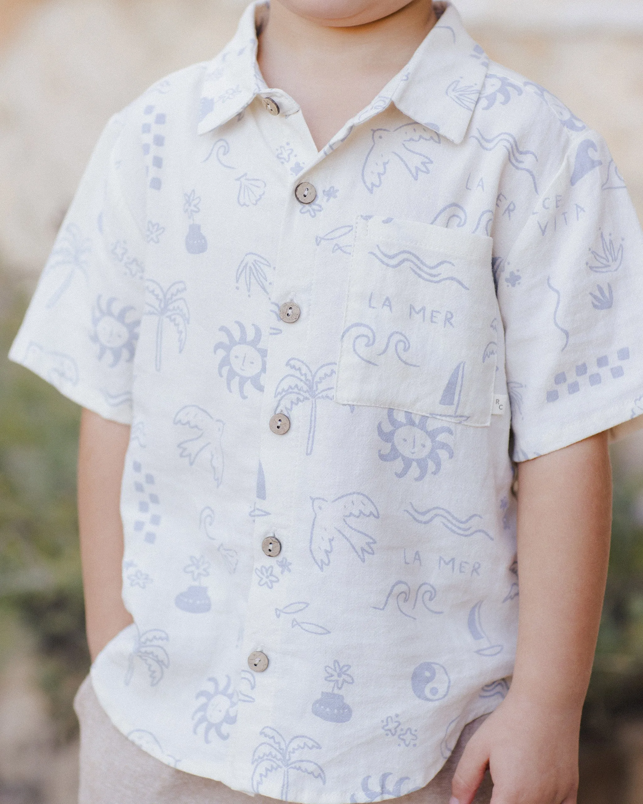 Collared SS Shirt | Mediterranean