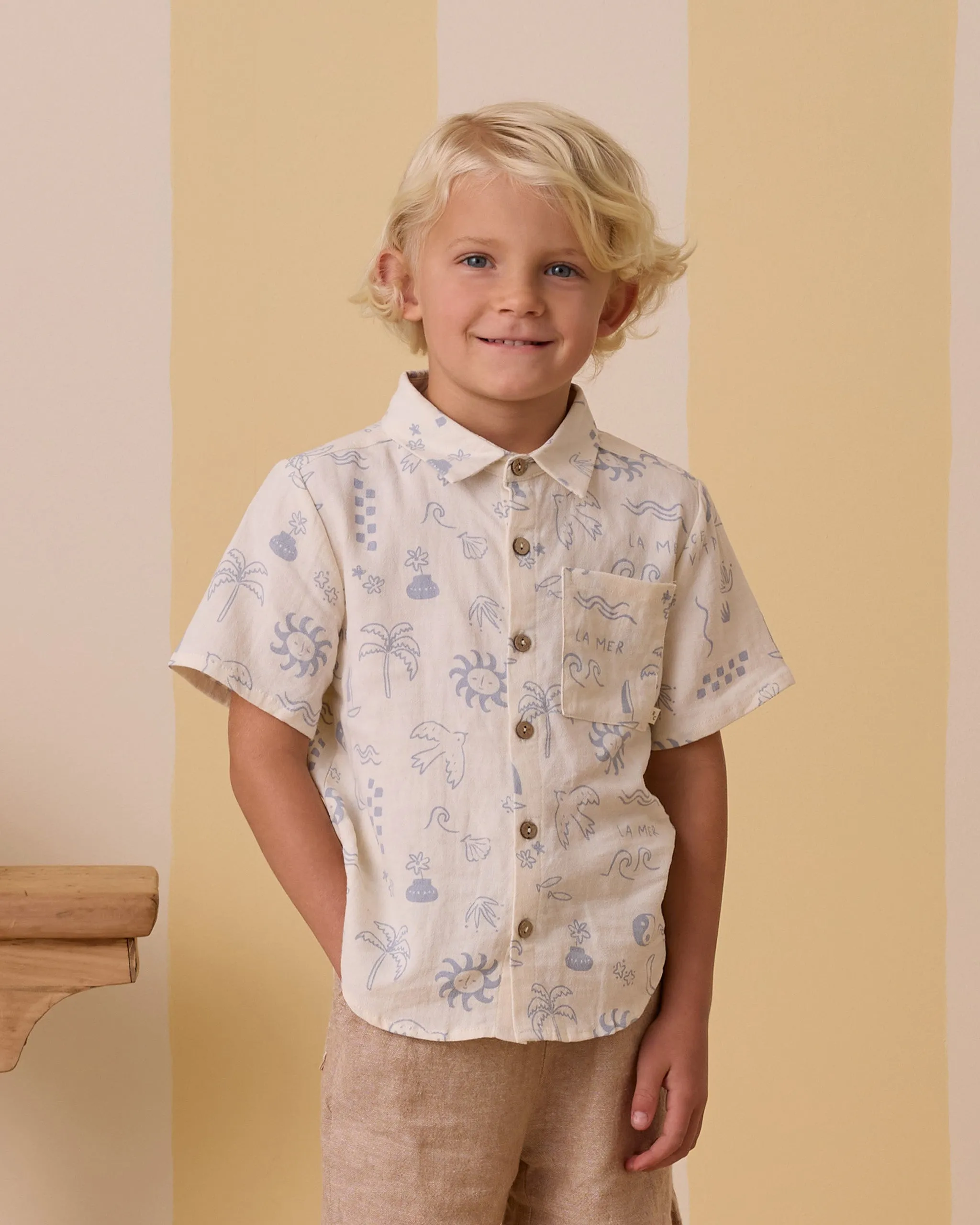 Collared SS Shirt | Mediterranean
