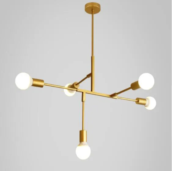 Copper Nordic Pendant lamp,Simple 5 Lights Pendant Light Modern Iron Art