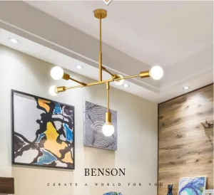 Copper Nordic Pendant lamp,Simple 5 Lights Pendant Light Modern Iron Art