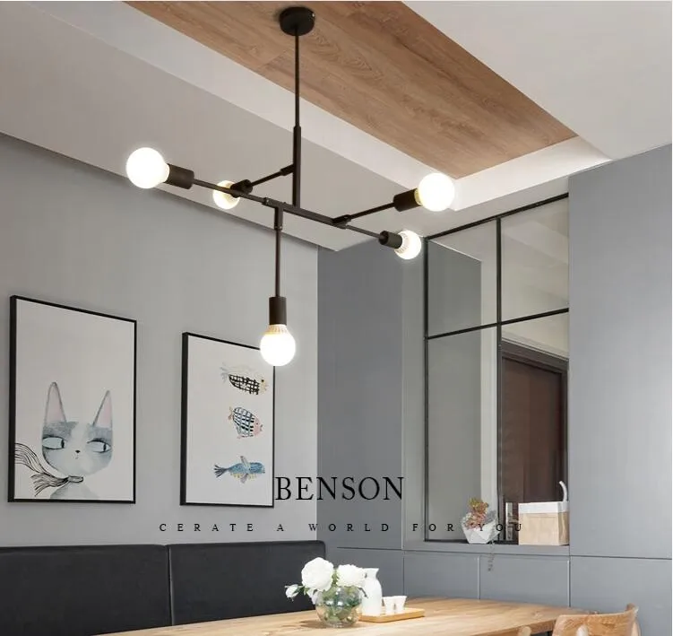 Copper Nordic Pendant lamp,Simple 5 Lights Pendant Light Modern Iron Art