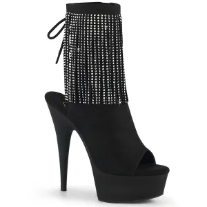 DELIGHT-1018RSF  Black Faux Suede/Black Matte