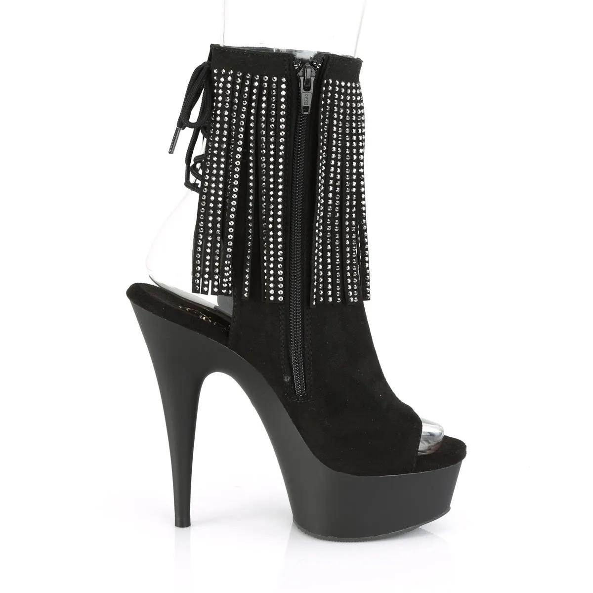 DELIGHT-1018RSF  Black Faux Suede/Black Matte