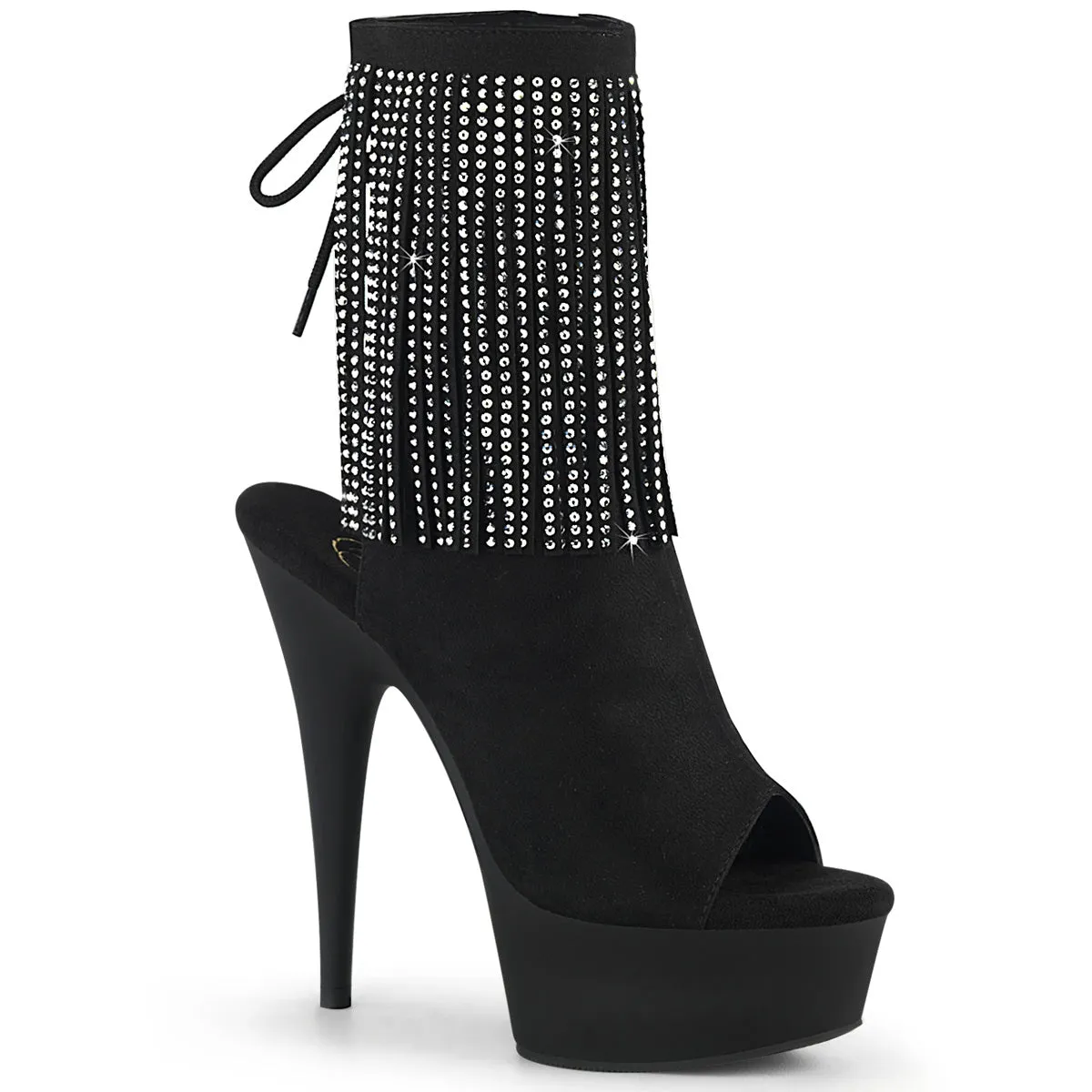 DELIGHT-1018RSF  Black Faux Suede/Black Matte