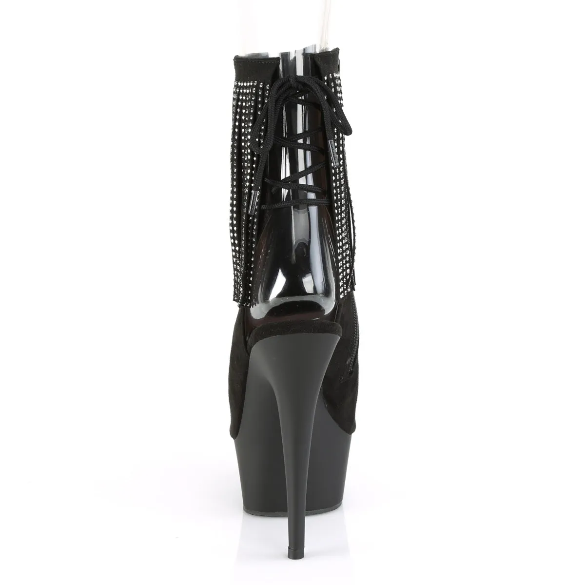 DELIGHT-1018RSF  Black Faux Suede/Black Matte