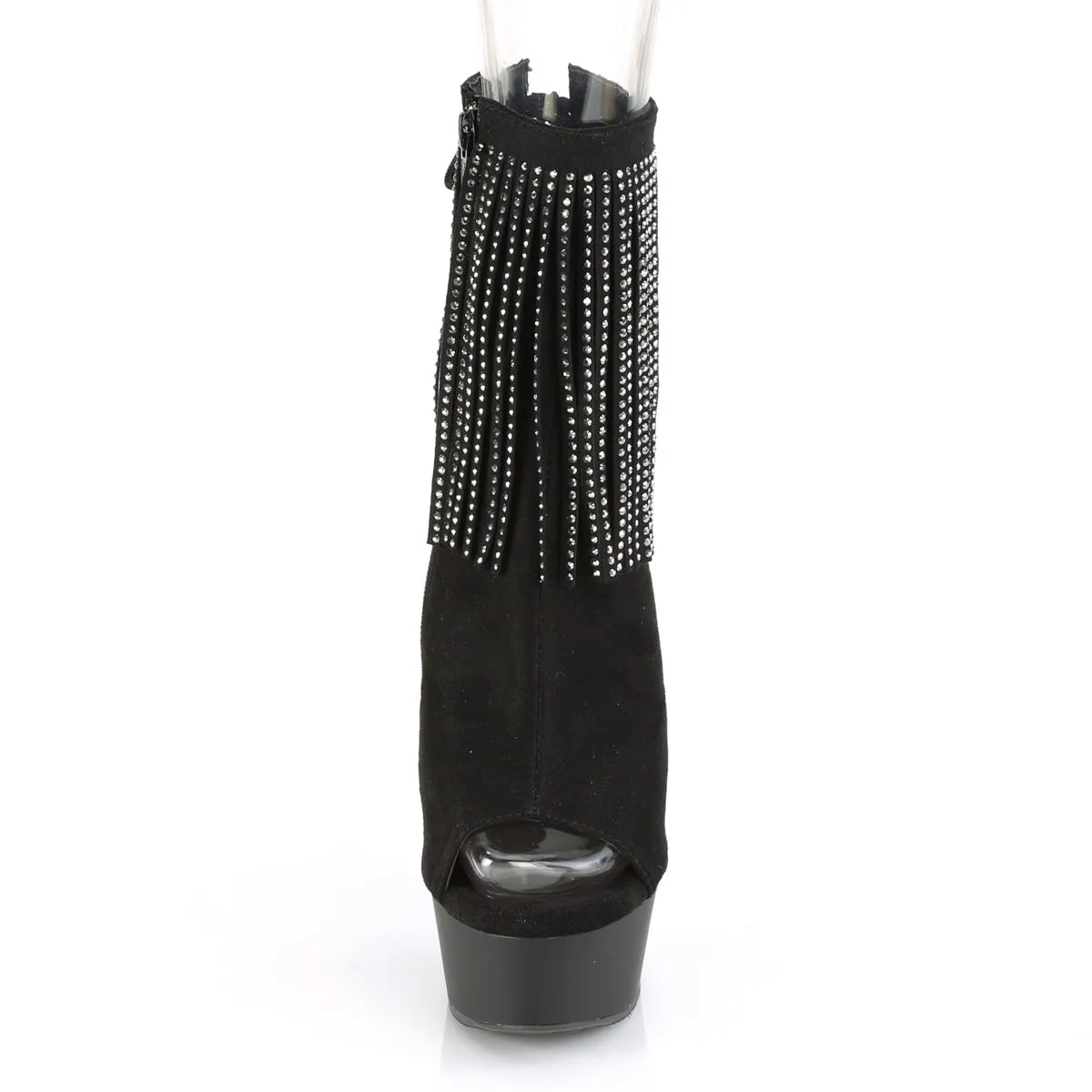 DELIGHT-1018RSF  Black Faux Suede/Black Matte