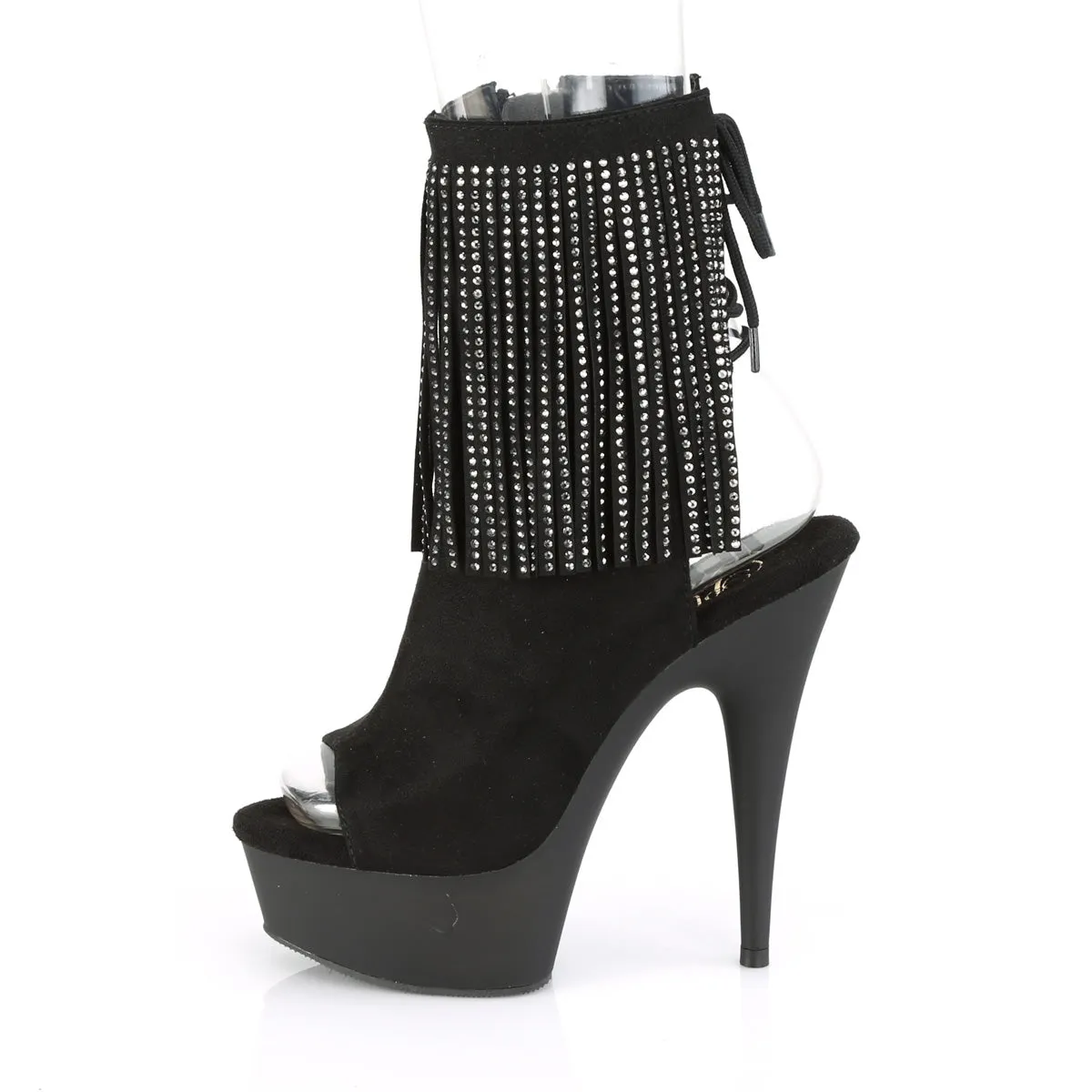 DELIGHT-1018RSF  Black Faux Suede/Black Matte