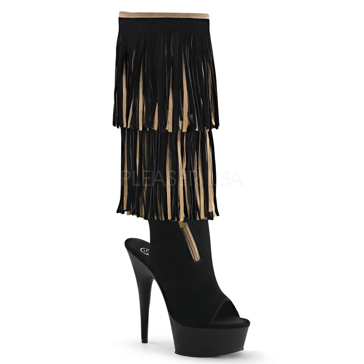DELIGHT-2059TT  Black-Tan Suede/Black Matte