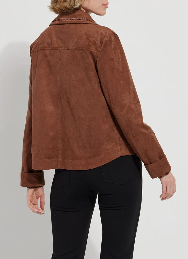 Demi Embroidered Vegan Suede Jacket