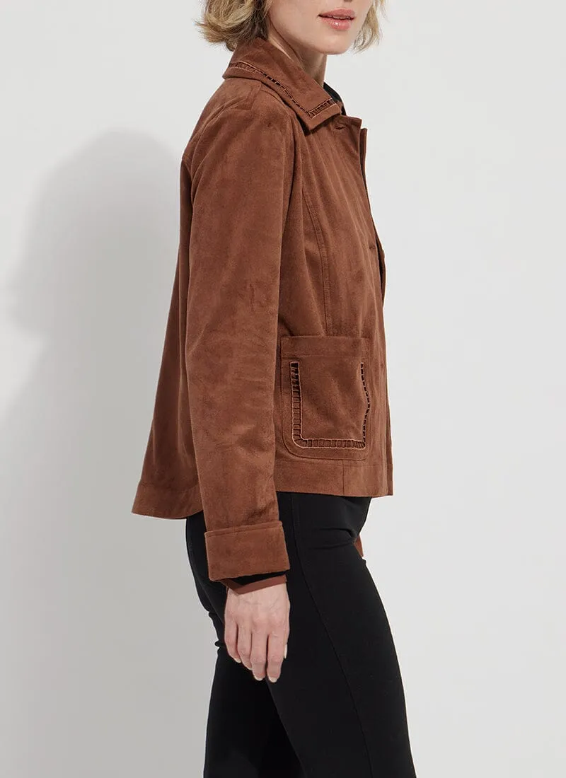 Demi Embroidered Vegan Suede Jacket